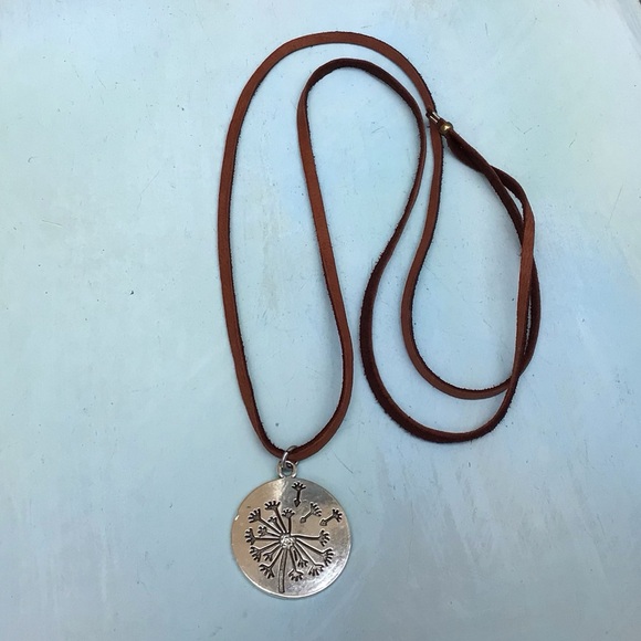 Dandelion Leather Cord Sundance Charm Necklace Sale - Picture 2 of 8